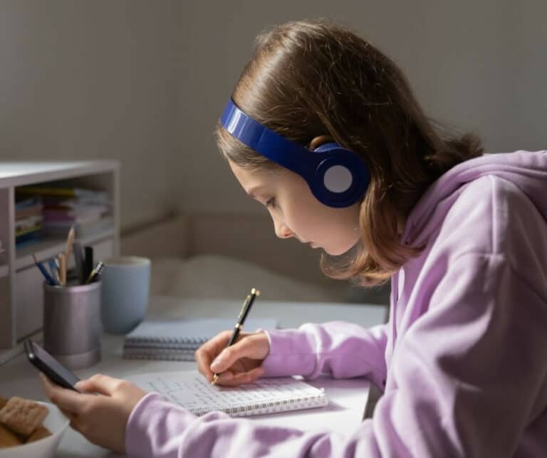 Photo of girl writing