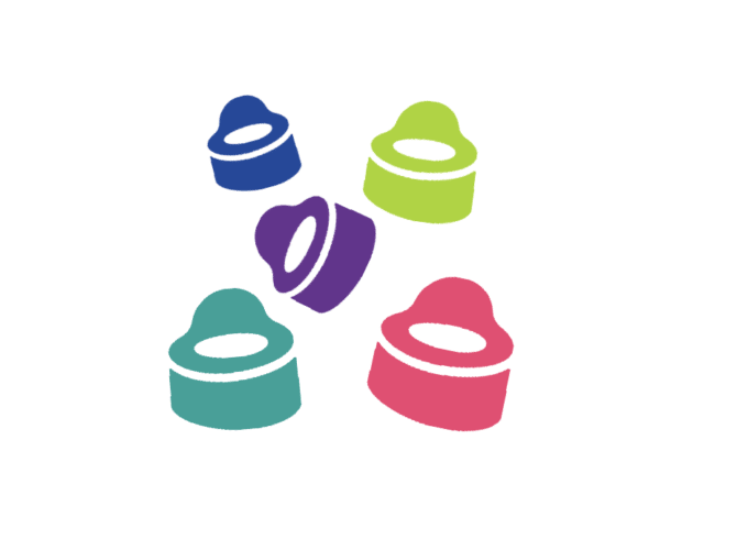 Colourful potty icons