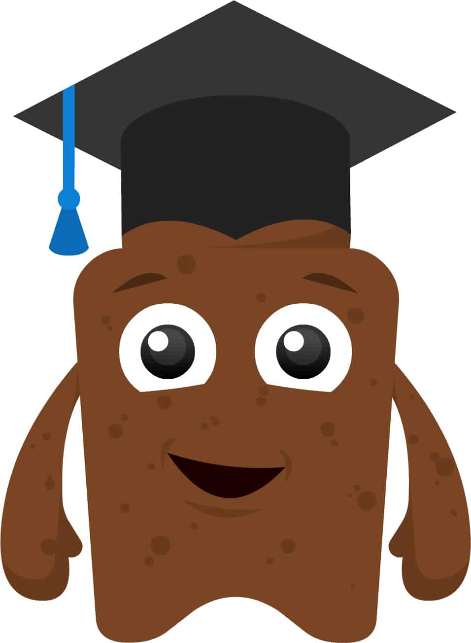 Poo character with mortarboard