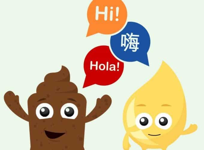 Wee and poo characters speaking in other languages
