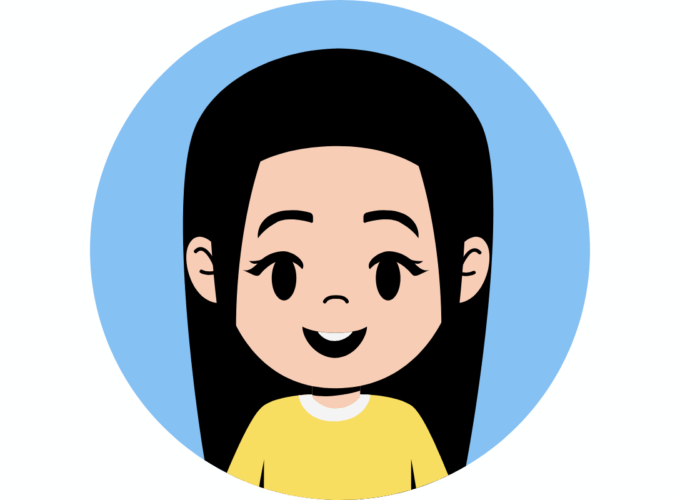 Animation of young girl smiling